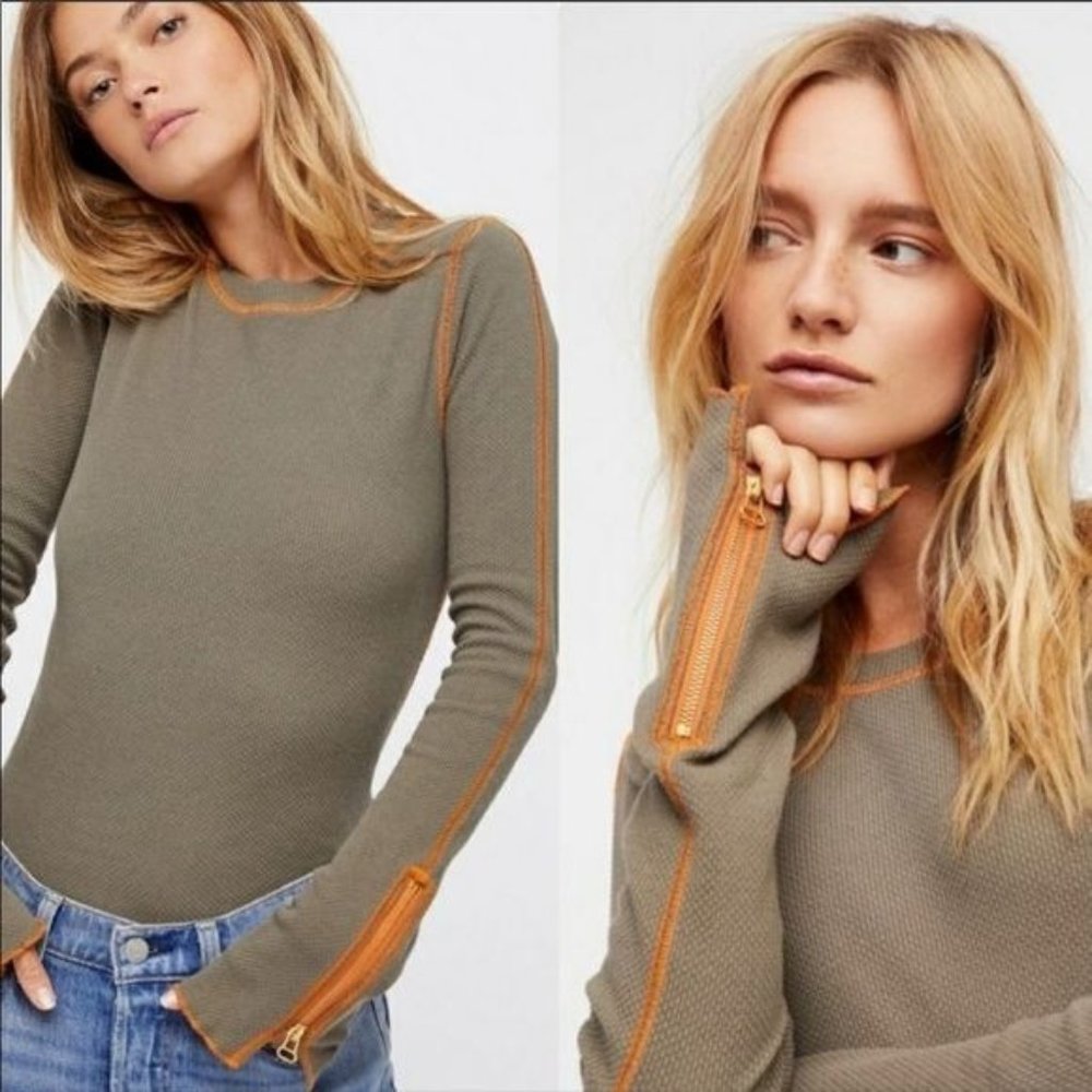 Free People Zipper Cuff Thermal Size XS - Picture 1 of 11